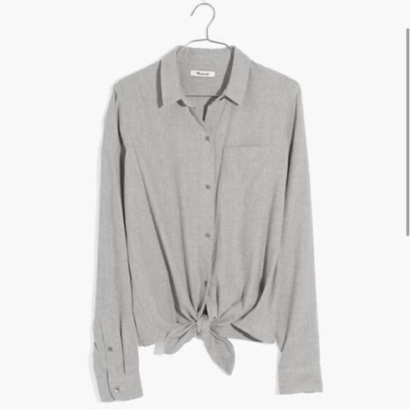 Madewell Flannel Tie-Front Shirt size XXS - Picture 1 of 8
